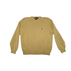 Vintage Polo by Ralph Lauren 100% Cotton Knit Sweater XL Yellow